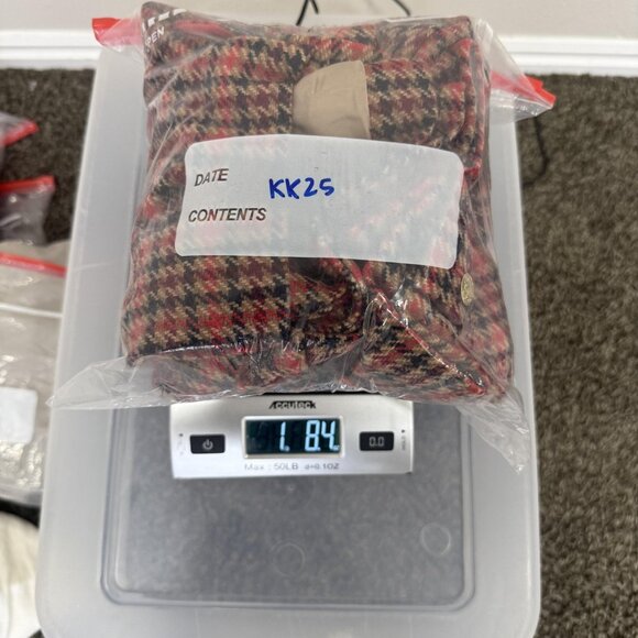 J Crew Blazer Womens 14 Red Plaid Houndstooth Wool Blend Two Button Jacket - Picture 11 of 11